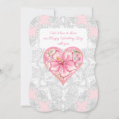 Hibiscus & kant ROZE Kaart (Voorkant)