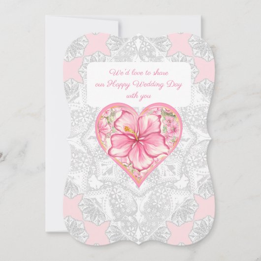 Hibiscus & kant ROZE Kaart (Voorkant)