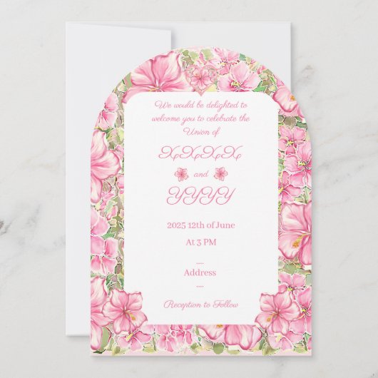 Hibiscus & kant ROZE Kaart (Achterkant)