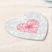 Hibiscus & kant ROZE Kartonnen Onderzetters (Gekanteld)