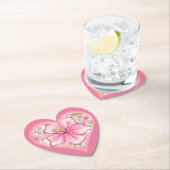 Hibiscus & kant ROZE Kartonnen Onderzetters (Insitu)
