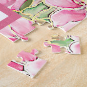 Hibiscus & kant ROZE Legpuzzel (Zijkant)