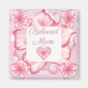 Hibiscus & kant ROZE Magneet