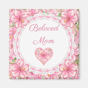 Hibiscus & kant ROZE Magneet