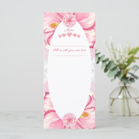 Hibiscus & kant ROZE Menu (Staand voorkant)