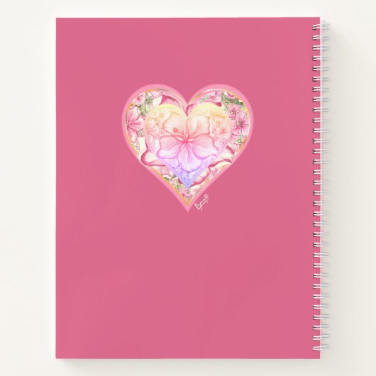 Hibiscus & kant ROZE Notitieboek (Achterkant)