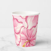 Hibiscus & kant ROZE Papieren Bekers (Achterkant)