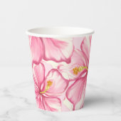 Hibiscus & kant ROZE Papieren Bekers (Voorkant)