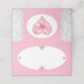 Hibiscus & kant ROZE Plaatskaartje (Buitenkant ongevouwen)