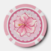 Hibiscus & kant ROZE Poker Chips (Achterkant)