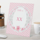 Hibiscus & kant ROZE Reclamebord Met Voetstuk (Insitu)