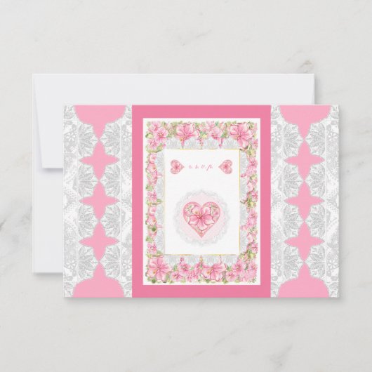 Hibiscus & kant ROZE RSVP Kaartje (Voorkant)