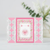 Hibiscus & kant ROZE RSVP Kaartje (Staand voorkant)