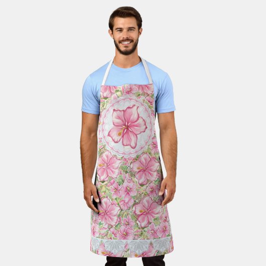 Hibiscus & kant ROZE Schort (Gedragen)