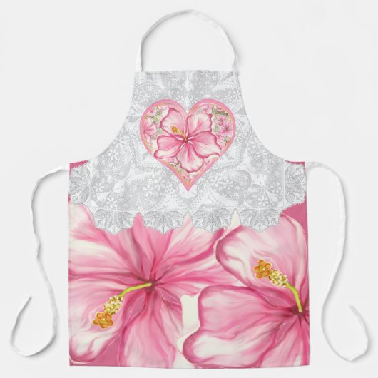 Hibiscus & kant ROZE Schort (Voorkant)