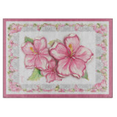 Hibiscus & kant ROZE Snijplank (Voorkant)