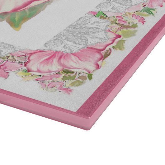 Hibiscus & kant ROZE Snijplank (Hoek)