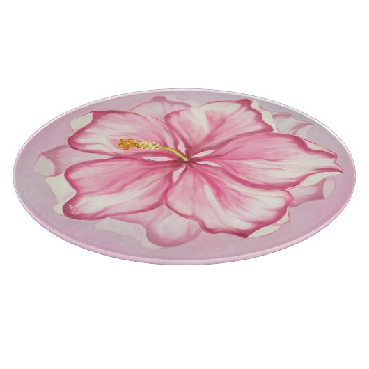 Hibiscus & kant ROZE Snijplank (Hoek)