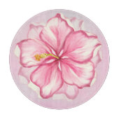 Hibiscus & kant ROZE Snijplank (Voorkant)