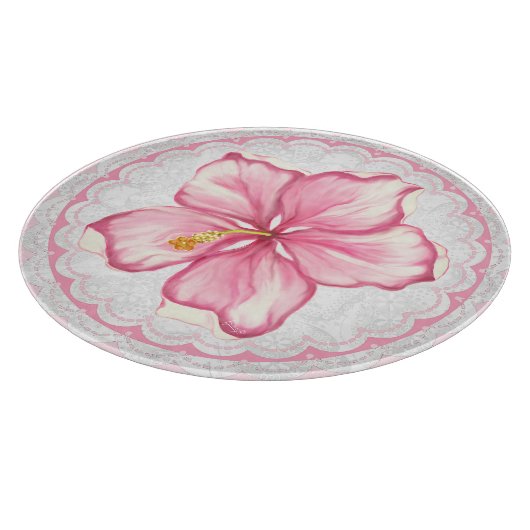Hibiscus & kant ROZE Snijplank (Hoek)