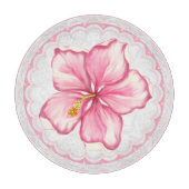Hibiscus & kant ROZE Snijplank (Voorkant)