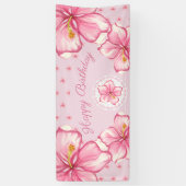Hibiscus & kant ROZE Spandoek (Verticaal)