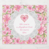 Hibiscus & kant ROZE Sparkling Wijnetiket (Enkel label)