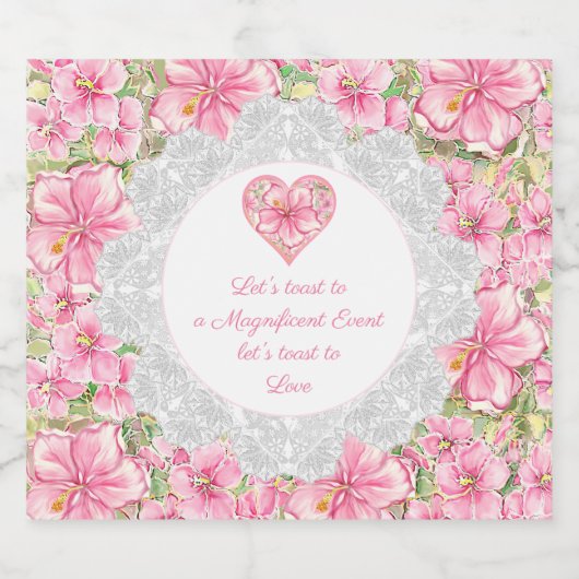 Hibiscus & kant ROZE Sparkling Wijnetiket (Enkel label)