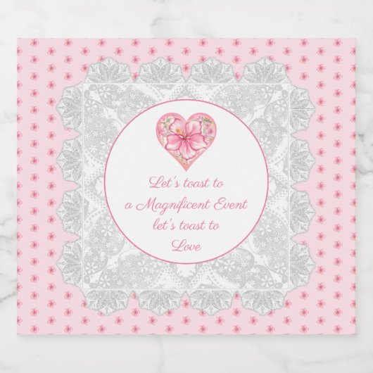 Hibiscus & kant ROZE Sparkling Wijnetiket (Enkel label)