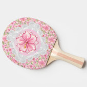 Hibiscus & kant ROZE Tafeltennisbatje (Zijkant)