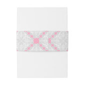 Hibiscus & kant ROZE Uitnodigingen Wikkel (Achterkant Voorbeeld)