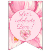 Hibiscus & kant ROZE Vlaggetjes (Tweede vlag)