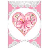 Hibiscus & kant ROZE Vlaggetjes (Eerste vlag)