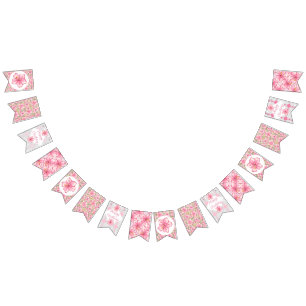 Hibiscus & kant ROZE Vlaggetjes