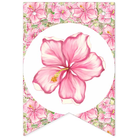 Hibiscus & kant ROZE Vlaggetjes (Eerste vlag)
