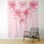 Hibiscus & kant ROZE Wandkleed (In situ)