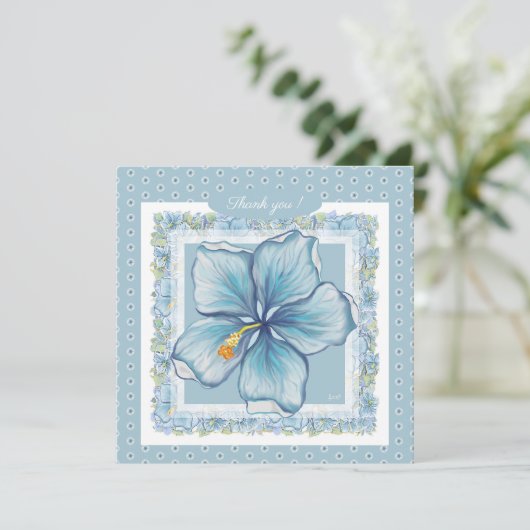 Hibiscus & kant TURQUOISE (Staand voorkant)