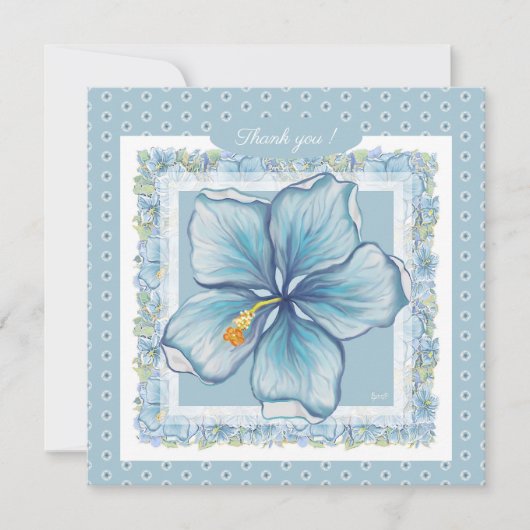 Hibiscus & kant TURQUOISE (Voorkant)