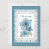 Hibiscus & kant TURQUOISE Bedankkaart (Voorkant)