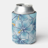 Hibiscus & kant TURQUOISE Blikjeskoeler (Blikje Voorkant)