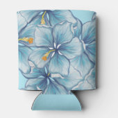 Hibiscus & kant TURQUOISE Blikjeskoeler (Achterkant)