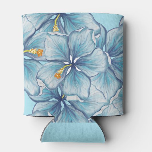 Hibiscus & kant TURQUOISE Blikjeskoeler (Achterkant)