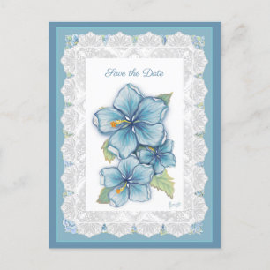 Hibiscus & kant TURQUOISE Briefkaart