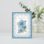 Hibiscus & kant TURQUOISE Briefkaart (Staand voorkant)