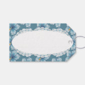 Hibiscus & kant TURQUOISE Cadeaulabel (Voorkant (Horizontaal))