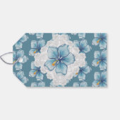 Hibiscus & kant TURQUOISE Cadeaulabel (Achterkant Horizontaal)