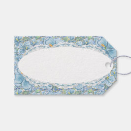 Hibiscus & kant TURQUOISE Cadeaulabel