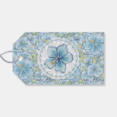 Hibiscus & kant TURQUOISE Cadeaulabel (Achterkant Horizontaal)