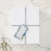 Hibiscus & kant TURQUOISE Cadeaulabel (Met Touw)