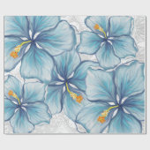 Hibiscus & kant TURQUOISE Cadeaupapier (Vlak)